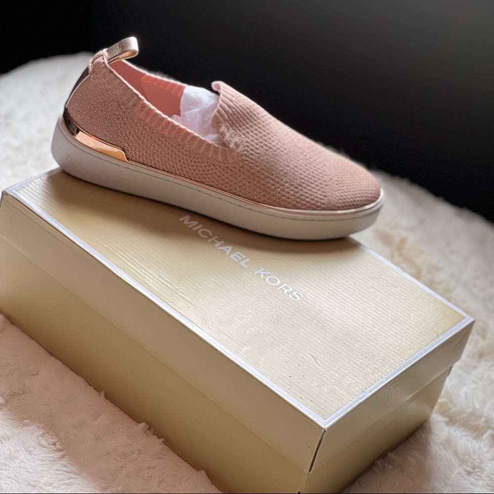 Michael Kors Skyler Metallic Knit Slip-On Sneaker